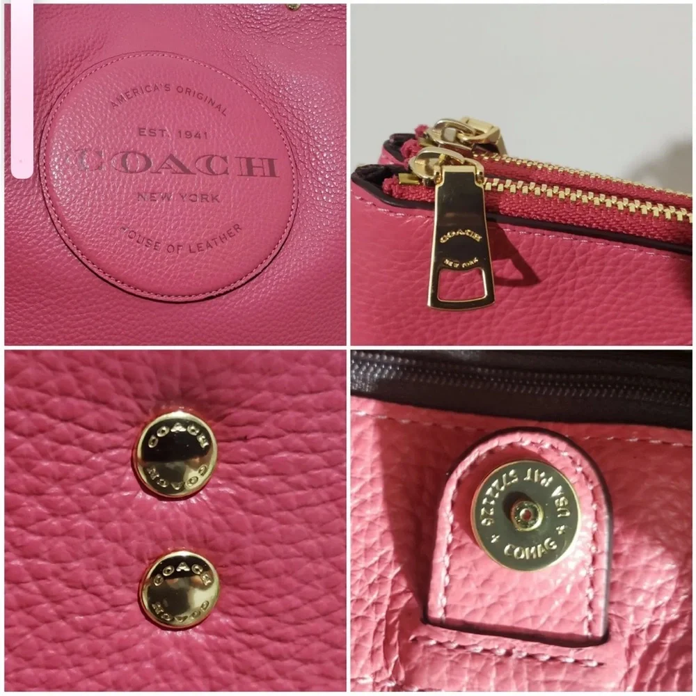 Coach Pink Leather Tote Bag - Picture 6 of 6